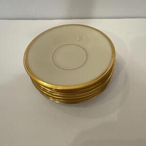 Lenox China Eternal Saucers Ivory w/ Gold Trim Lot of 7